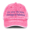 Vintage Cotton "Live Your Life" Cap Pink/Purple